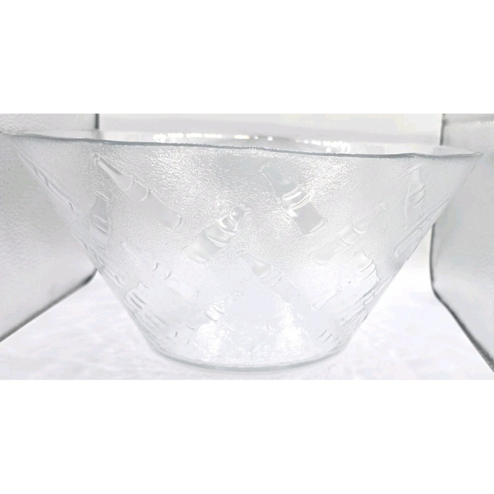 Coca-Cola Clear Glass Bowl Embossed Bottle Design‎ Collectible